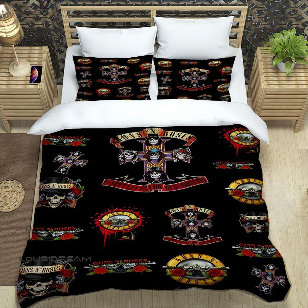 Rock Band Guns N Roses Luxury Bedding Set Duvet Cover Comforter Exquisite Bed Supplies Birthday Gift