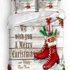 Christmas Winter Snowman Season Pine Trees Bedding Set 3pcs Duvet Cover Pillowcase Quilt Cover Double Bed Set Home Textile