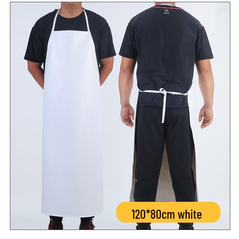 Wasserdichte & Ölbeständige PU-Lederschürze - Extra-Lang, Verdickt, Nackenaufhängung, Taillenbindung für Küche & Arbeitsschutz