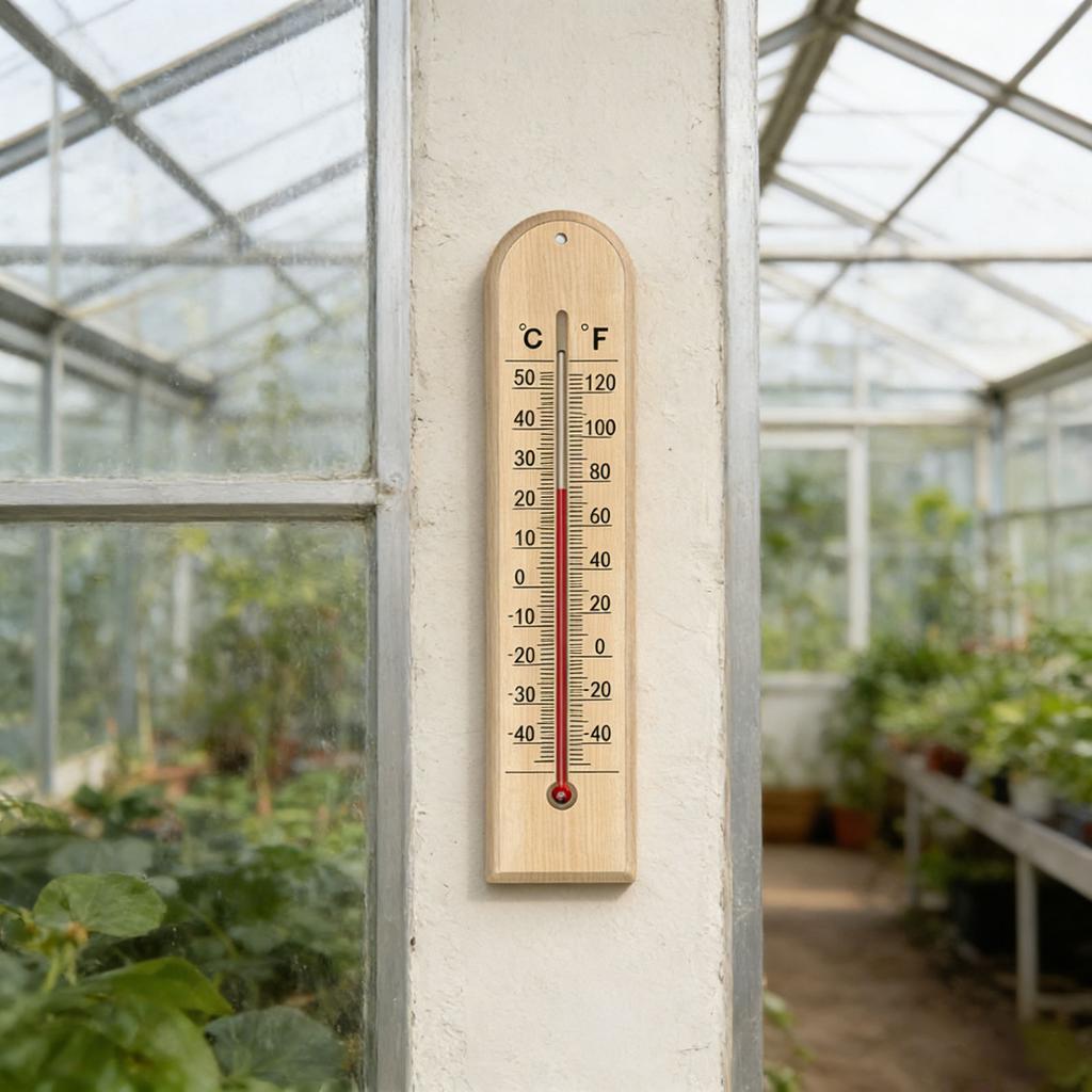 Termometri in Legno Naturale per Letture Accurate della Temperatura da -40℃ a 50℃ Montabili a Parete Sicura Soluzione a Cherosene e Scala Chiara
