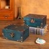 Retro Jewelry Storage Case Square Wood Treasure Box Decoration Wooden Box  Earring Storage