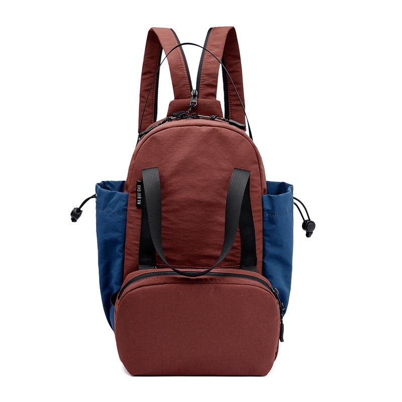 

Versatile Color-Block Backpack: Sports, Travel, & Crossbody Bag вина червоного кольору