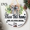 All Season Home Decorations Welcome Sign for Front Door Porch, Round Wooden Hanging Rustic Farmhouse Hanger Plaque, Hanger, Thoughtful Gifts Neighbors