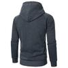 Autumn Winter Men's Solid Color Hooded Long Sleeve Side Zipper Design Hoodie