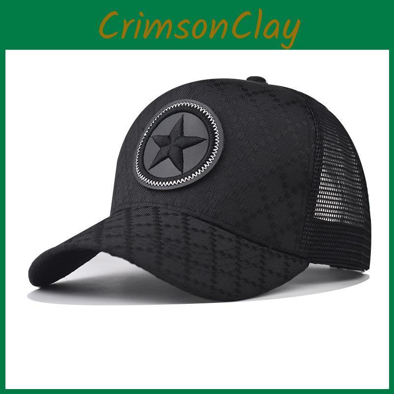 Star Pattern Cotton Baseball Hats With Curved Visor Windproof For Daily Cap