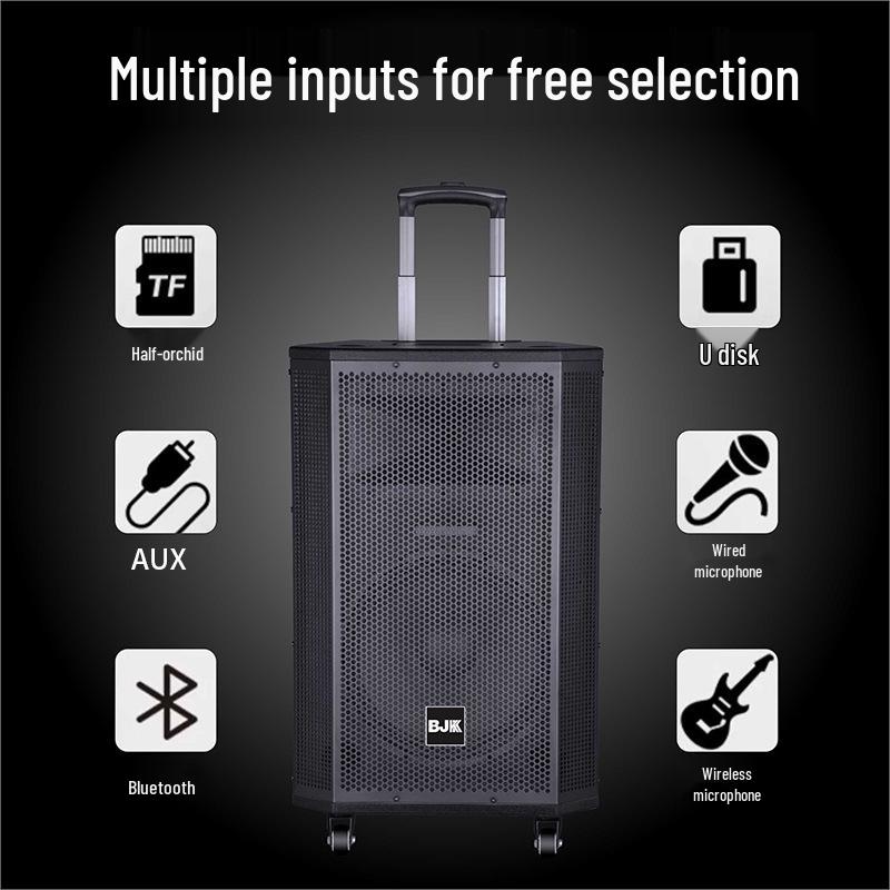 Portable Outdoor Bluetooth Speaker with High Volume and Power for Square Dance and KTV Performances