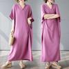 Summer Color Retro Long Skirt Cotton Linen Dress