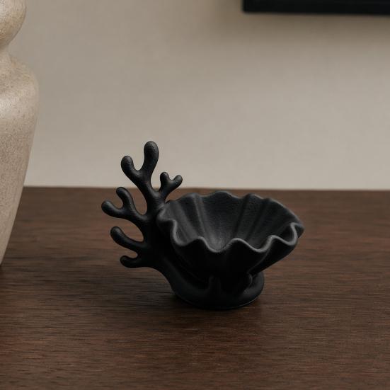 3D Printed Shell Shape Jewelry Dish Tray, Ocean Wave Organizer with Grooved Design, Matte Vanity Ring Earrings Necklaces Holder, Mothers Day