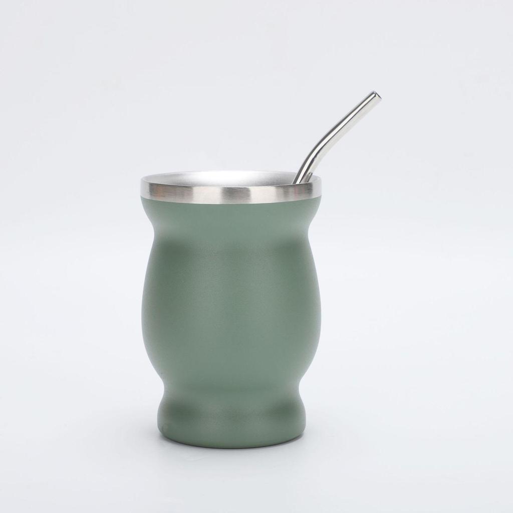 Tazza per Mate Argentina in Acciaio Inossidabile 304 da 8 oz con Cannuccia Cucchiaio