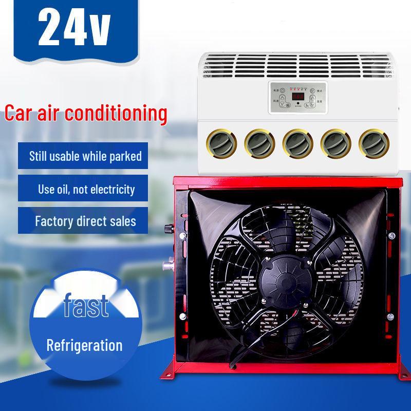 24V Electric Parking Air Conditioner for Large Trucks, RVs, and 12V Vehicle Modifications