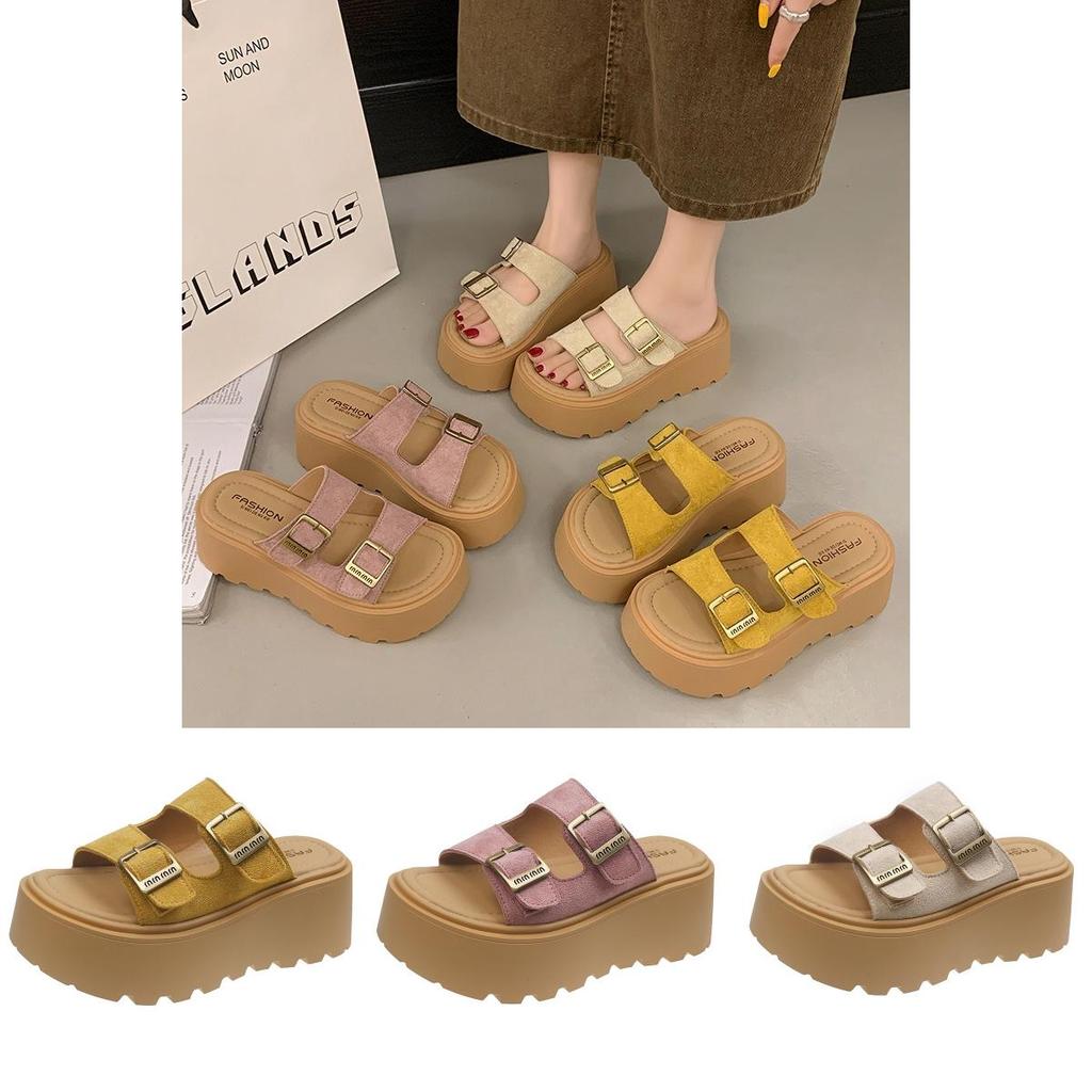Casual Pu Slide Sandals For Women With Thick Solefor Summer Beach Wear