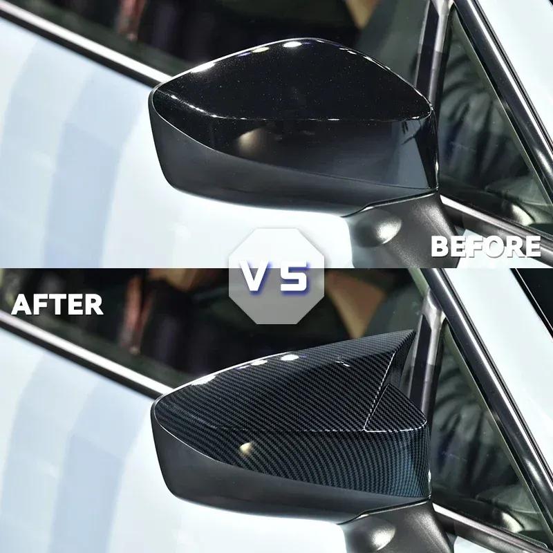 2PCS Car Carbon Fiber ABS Rearview Mirror Cover Caps Gloss Black Auto New Accessories For Toyota 86 For Subaru BRZ 2012-