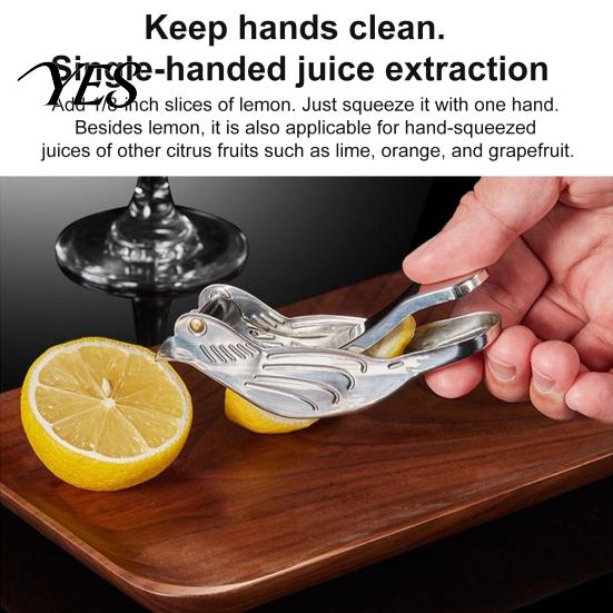 Compact Lime Press for Kitchen Stainless Steel Bird Shape Lemon Juicer, Portable Manual Fruit with Pour Spout Easy to Clean Citrus Tool Orange