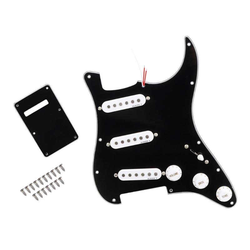 Prewired Pickups Set Loaded Pickguard Pickups Guitar Alnico 5 Pickups SSS Single Coil Pickups Cover Set Loaded Humbucker