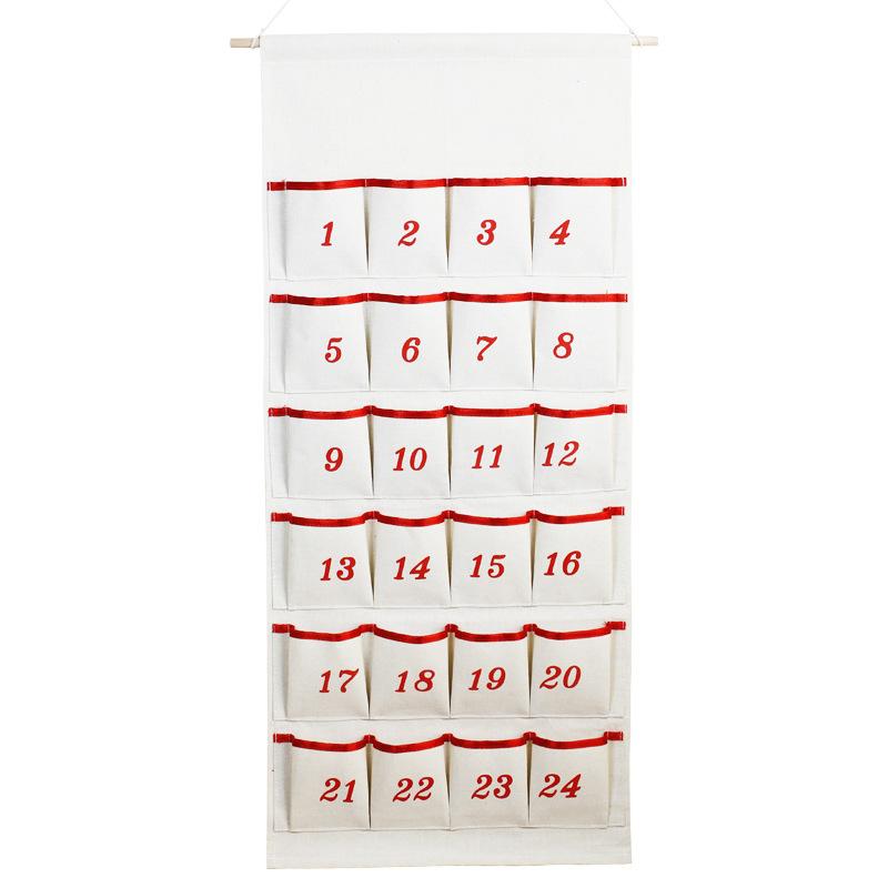 Custom Advent Calendar Hanging Fabric Calendar with Pockets Christmas Countdown for Kids Festive Home Decor Ideal Christmas Gift