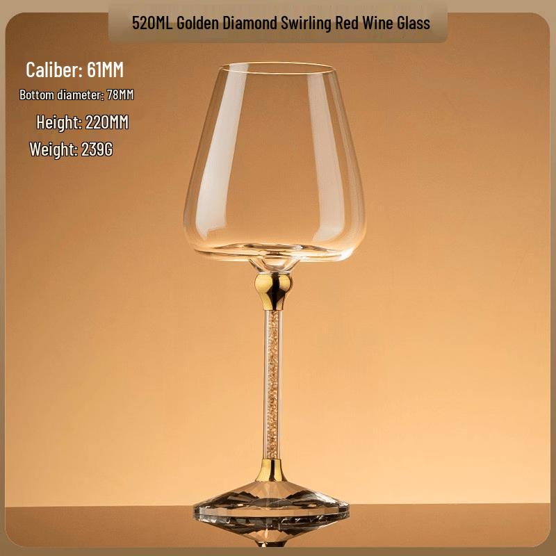 Luxury Gold Diamond Crystal Wine Glass