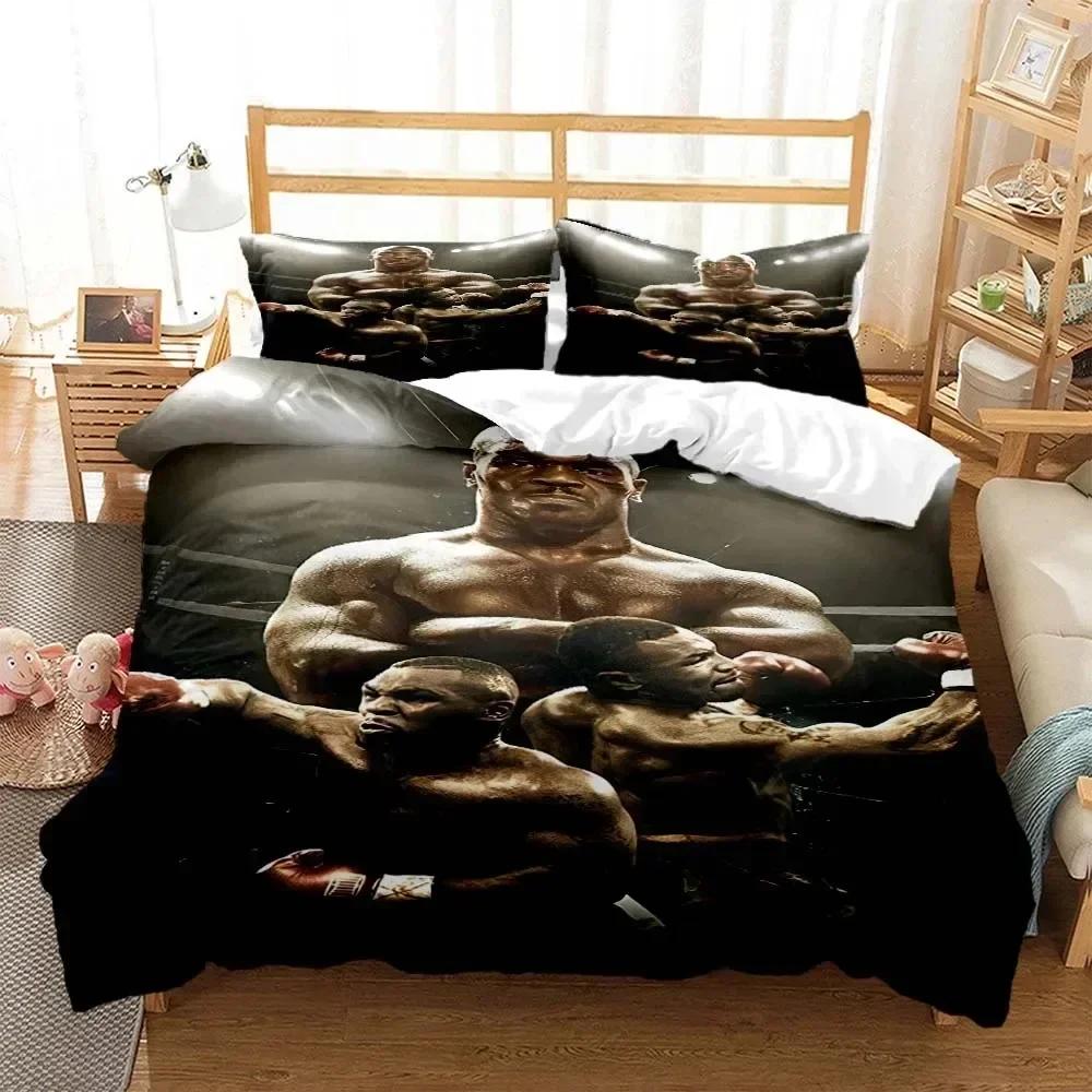 Boxing Champion Mike Tyson 3D Cartoon Printed Bedding Queen Bedding Set Customized King Size Bedding Set Soft and Comfortable