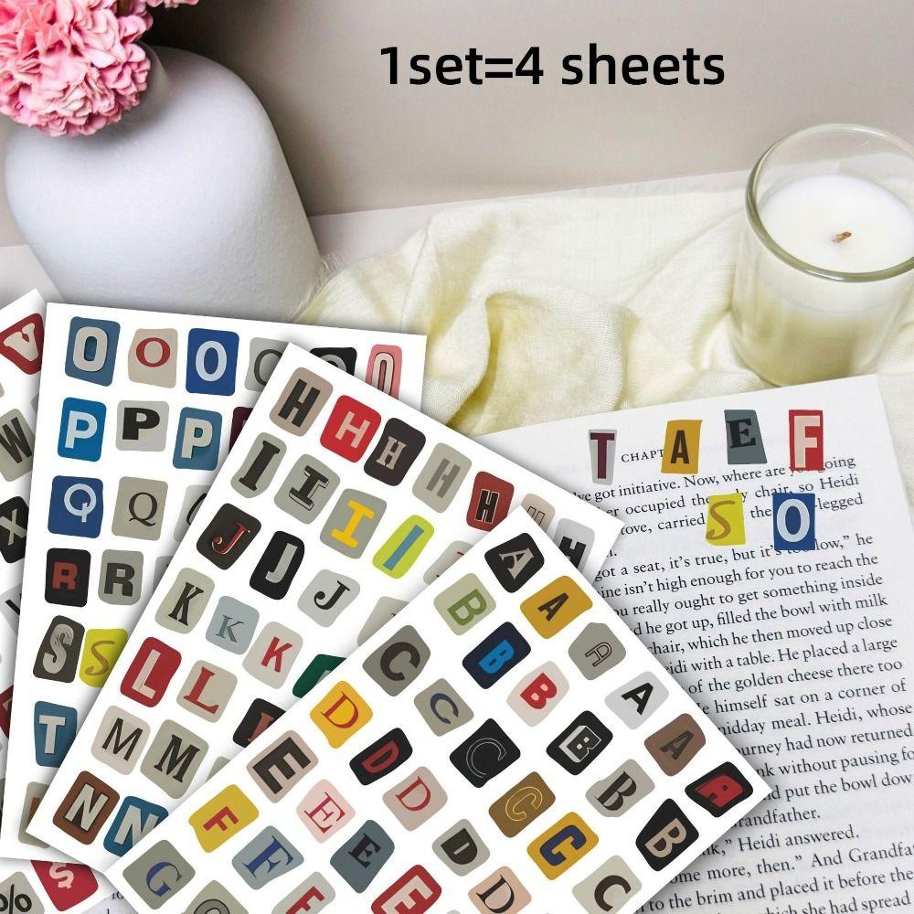 181pcs/4-Sheet Number Symbol Stickers Korea Ins Style Label Stickers  DIY Scrapbooking