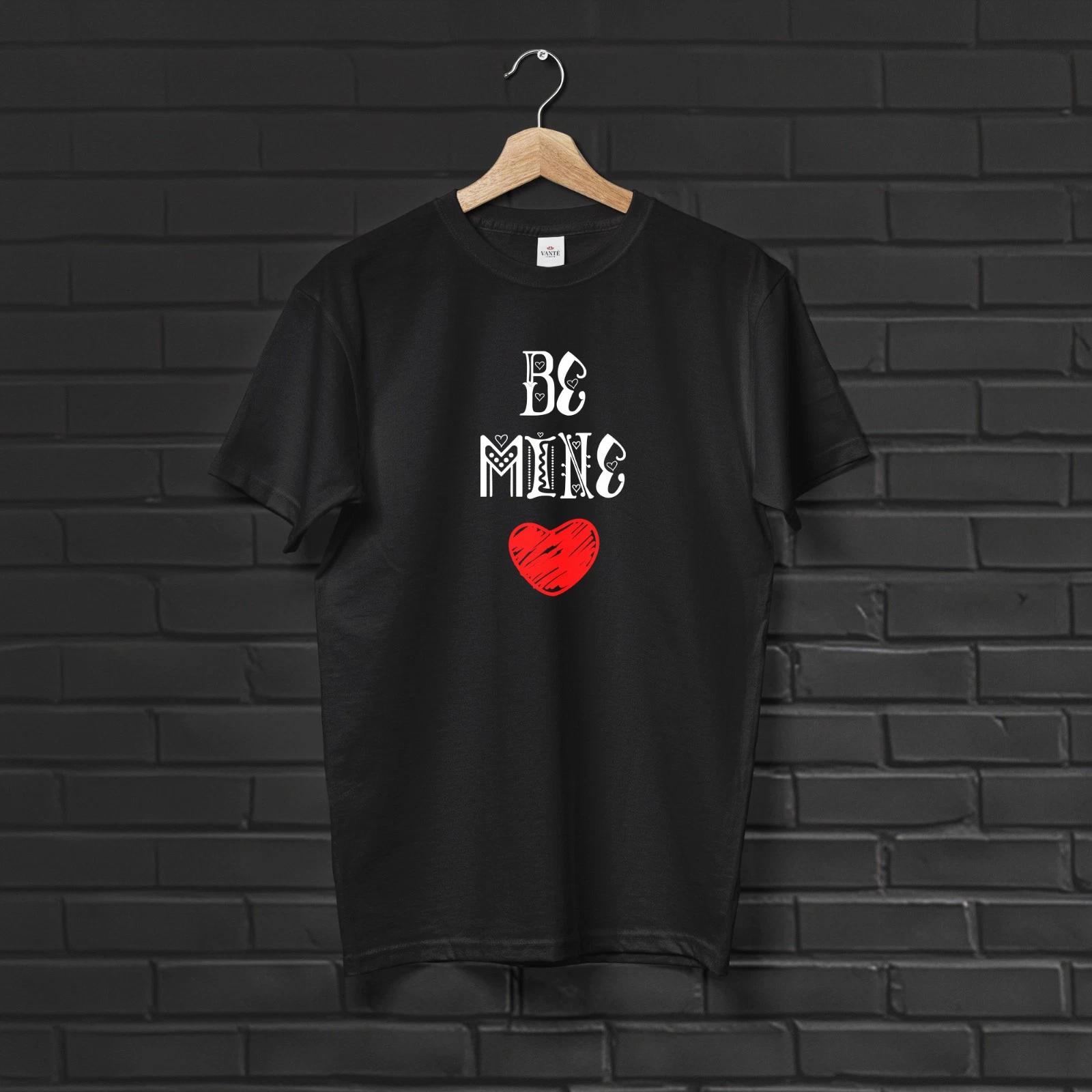 Be Mine Valentine s Day Casual T-Shirt, Heart Graphic Tee Shirt 3XL
