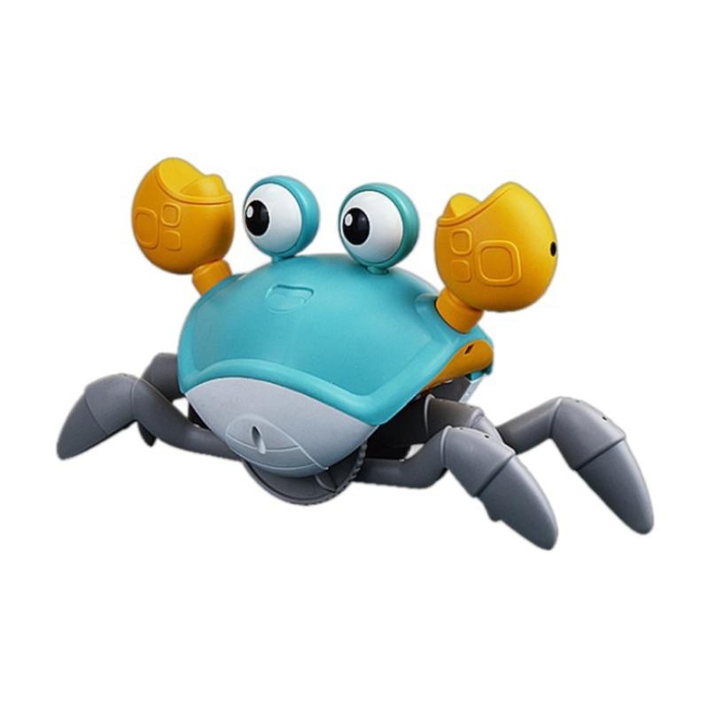 

Musical Light Up Crabs Toy for Toddlers Encourages Crawling Walking Electric Obstacle Avoidance Crabs Kids Learning Toy зелёный