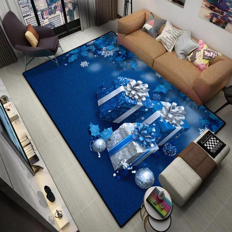 Christmas Style CARPET FOR LIVE ROOM Blue Luxury Home Decoration Bedroom Large Area Rugs Washable Lounge Floor Mats Bedside