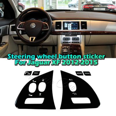 Black Interior Covers for Jaguar XF Steering Wheel Buttons Upgrade Repair Stickers for Jaguar XF Parts 2014 2015 Car Decorations