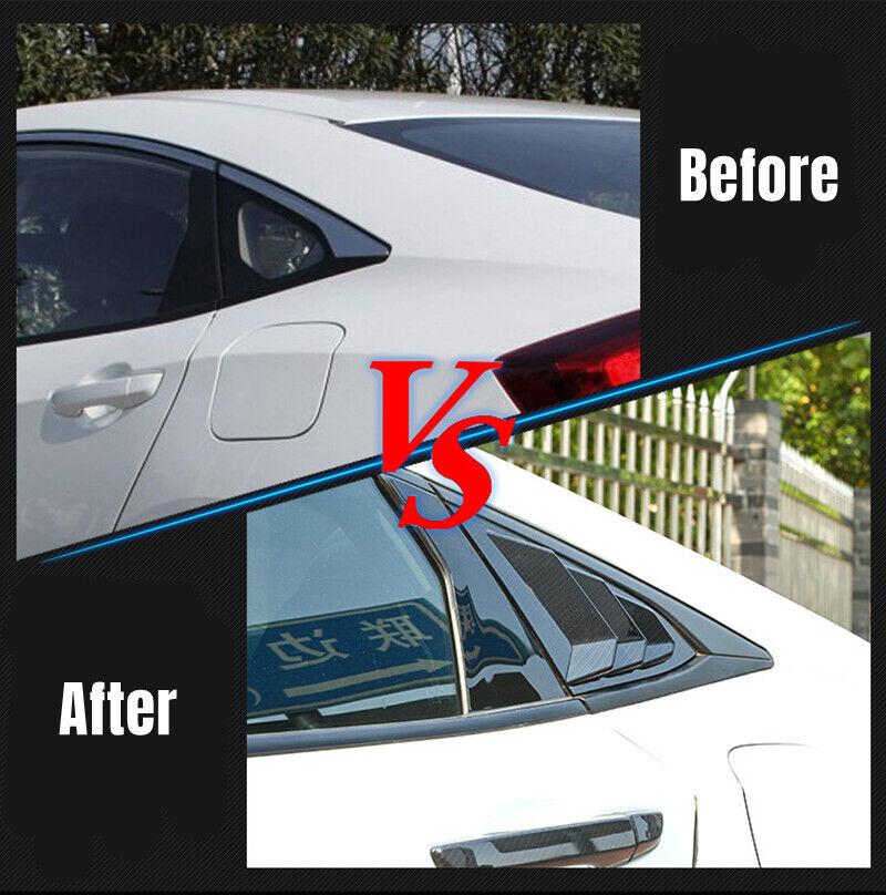For Honda Accord 10th Gen 2018-2025 Car Rear Louver Window Side Shutter Cover Trim Sticker Vent Scoop ABS Carbon Fiber Black