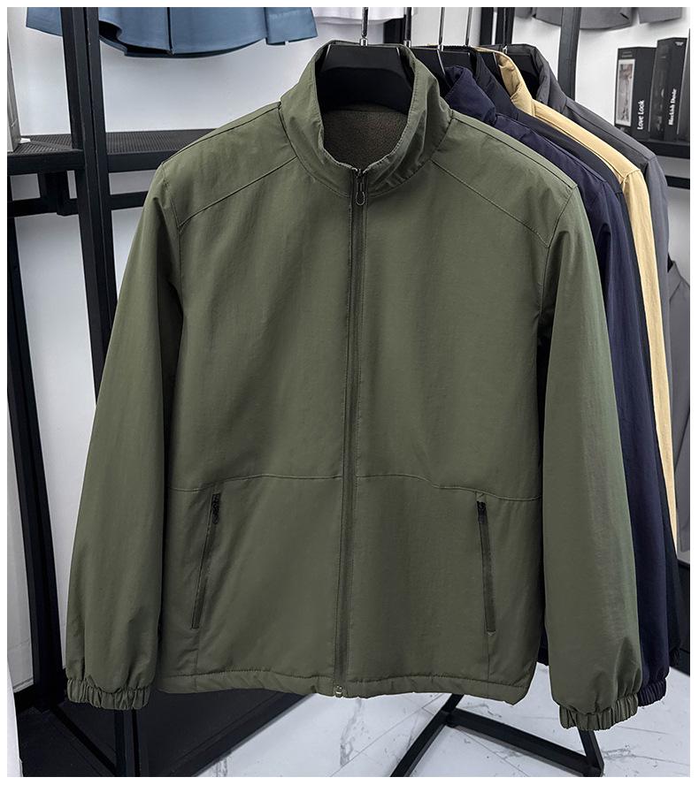 Herren Fleece-gefütterter Herbst/Winter Sport Windbreaker - Einfache, Lockere, Modische Jacke mit Hochwertigem Gefühl