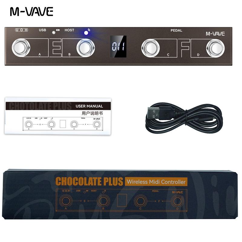 Chocolate Plus MIDI Footswitch Controller/4 Buttons/USB Rechargeable/APP Control/Portable for MIDI Foot Controller Pedal