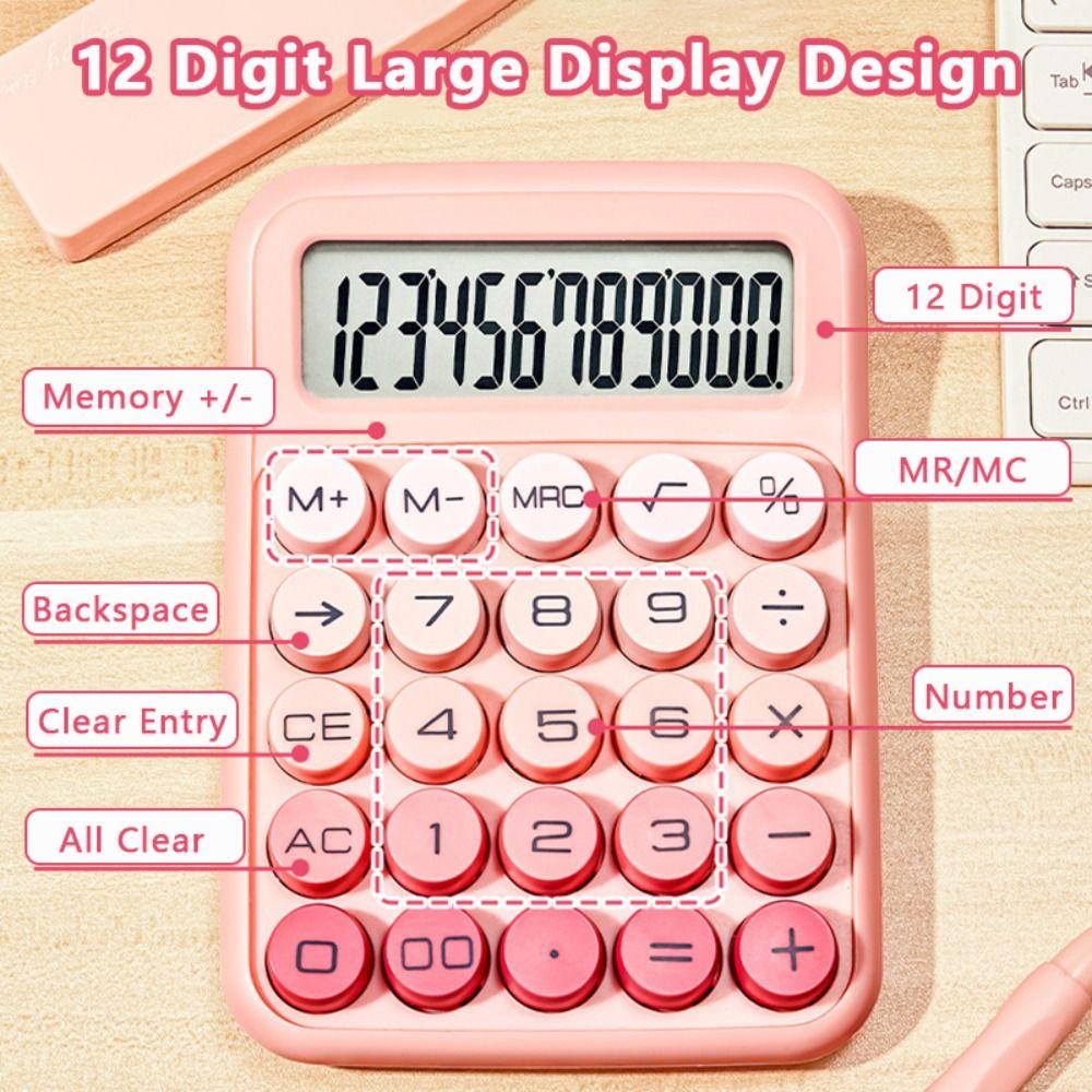 Gradient Color 12 Digit Calculator 12 Digit Large Display Accounting Calculator Ergonomic Keys Scientific Calculator Students