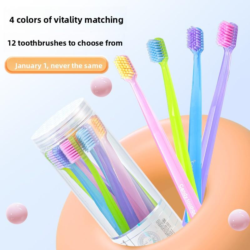 12Pcs Toothbrushes Soft Bristles Adult Household Teeth Cleaning Brush Oral Care