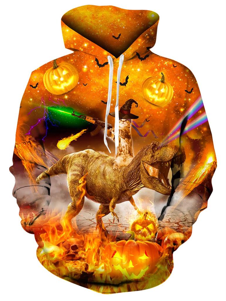 Men's Hoodies  Animal Cat Print 3D Patternv Hooded Spring Autumn Pullover Sweatshirt With Pocket Hoodie Streetwear Loose Comfortable