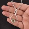 Round Green Amethyst Gemstone Art Deco Daughter Gift Pendant Jewelry 925 Silver PP-40-2