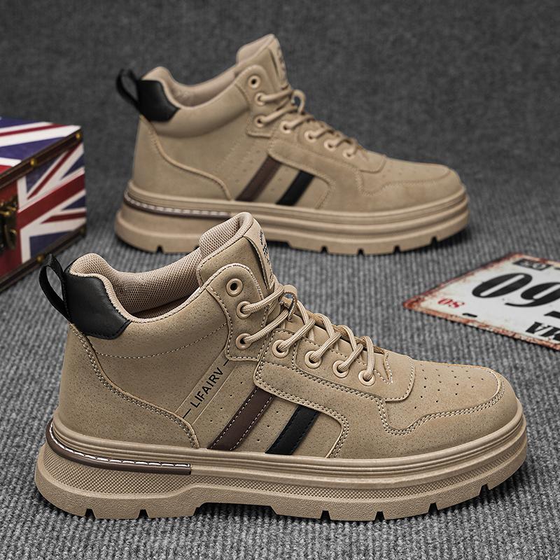 Новые модные осенние и зимние мужские высокие ботинки martin для студентов, трендовые рабочие туфли на мягкой подошве для мальчиков, кроссовки Martin с защитой труда 39 хаки