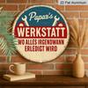 2D Flat, 1pc 7.87in Suitable for Decorating German-Themed Vintage Aluminum Sign "All Things Will Eventually Be Finished" (Papar's Werkstatt) - Dad's