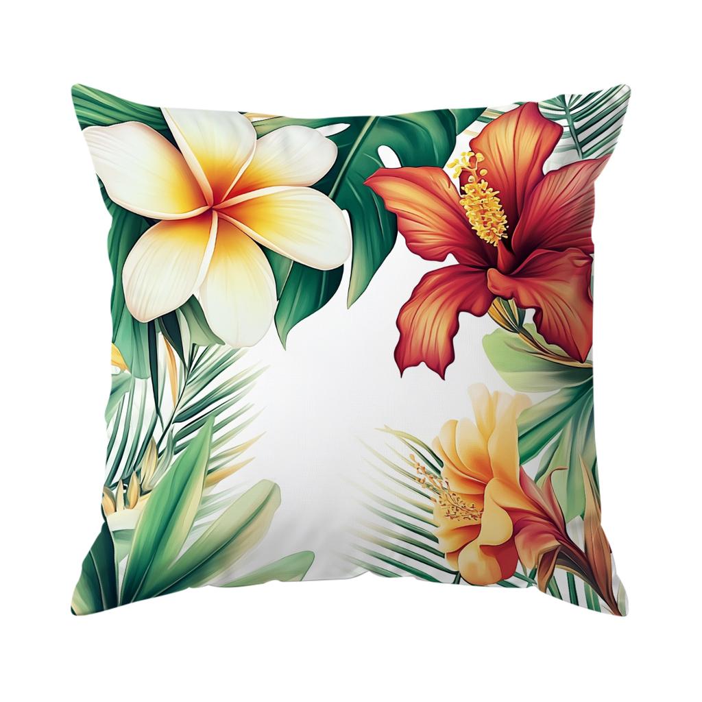 Tropical Flowers Cushion Pillowcase Printed Polyester 40/45/50Cm Throw Pillowcover Decorative Sofa Cushion Pillowslip Home Decor