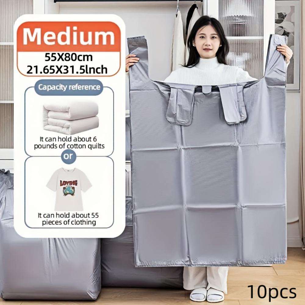 10pcs Extra Large Moving Storage Bags, High Capacity for Clothes/Quilts/Shoes, Suitable for Relocation/Dorm/Travel