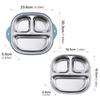 304 Stainless Steel Kids' Suction Plate with Food-Grade Silicone Dividers