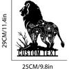 Metal Wall Art King Lion Wild Animal Home Decor Floral Gift for Men