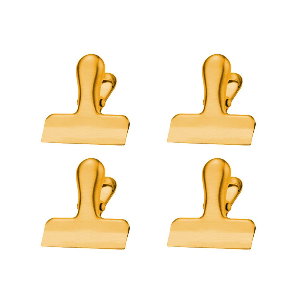 4ks nerezové těsnící spony pro sáčky na potraviny Silná síla kousnutí Netěsné svačinové spony odolné proti vlhkosti Kuchyňské pomůcky pro domácí trvanlivou třísku