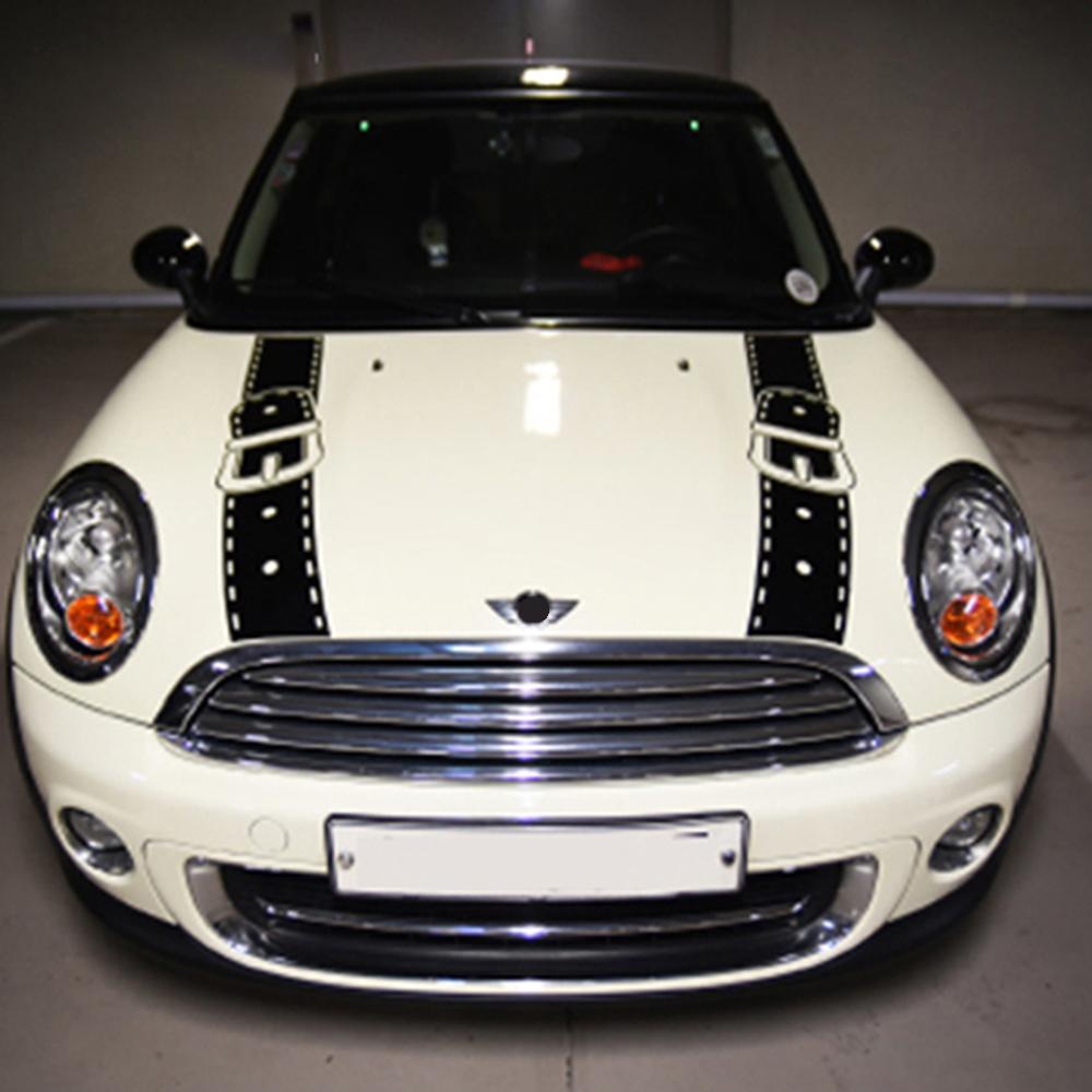 Car Hood Bonnet Straps Stickers For Mini Cooper One S JCW Countryman F56 F55 F60 R56 R60 R61 Decals Auot Tuning Accessories