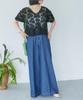 denim pants with center crease and navy size suitable for matching outfits [BIS] Wide-leg belt, washable, (43), M,
