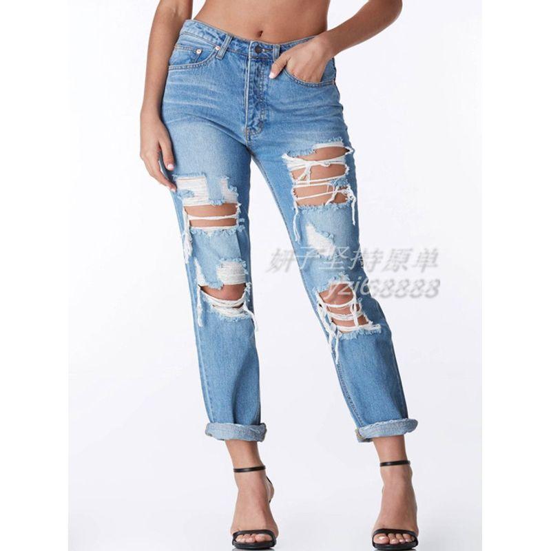 

American Original Washed Worn Beggar Cotton Denim Trousers Wash water Denim XL