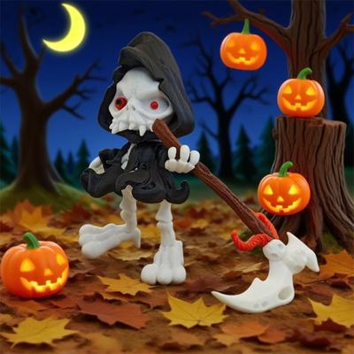 Grim Reaper Action Figure 3D Printed Articulated Reaper Toy Collectible
