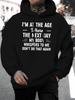 2026 Music Festival Summer New Arrival Unisex Casual Versatile Style Fashion Hoodie with  Humorous Self-Deprecating Print Text Expressing Unique Life 