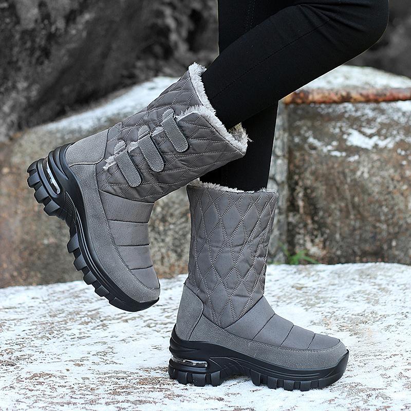 Women s Winter Thickened High-Top Fleece Lined Snow Boots Outdoor Waterproof Anti-Slip Warm Rubber Sole Round Toe Boots 42 5690₽