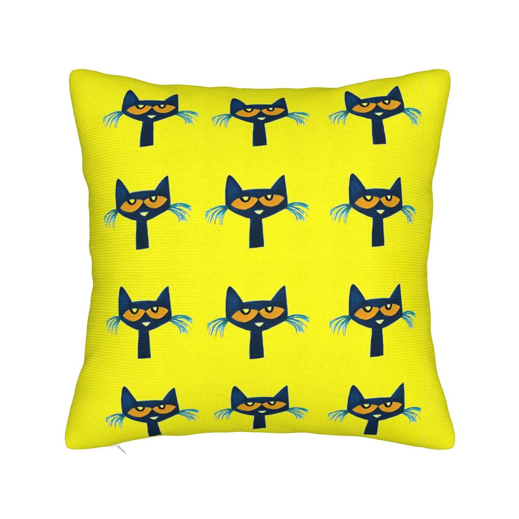 Petes  the Cat  Square Pillow Cases Cartoon  Cushion Cover Novelty Zippered Decorative Pillowcase for Bed X