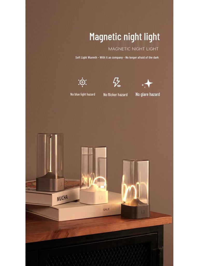 Sumay 2024 Magnetic Night Light: Portable Quantum Desk Lamp for Camping, Bedroom, or Bedside Use.