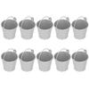10PCS Flower Pot Mini Succulent Plant Pot Small Metal Bucket for Indoor Outdoor DecorSilver 4x5.5x6cm