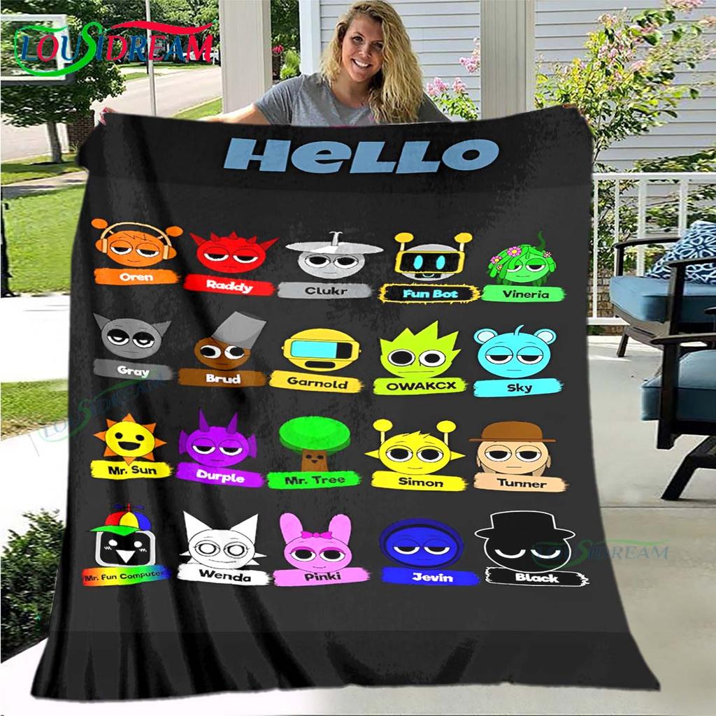 Fashion S-Sprunki Incredibox Game Four Seasons Blanket Sofa Cover Travel Bed Plush Blanket Travel Office Break Blanket Gift